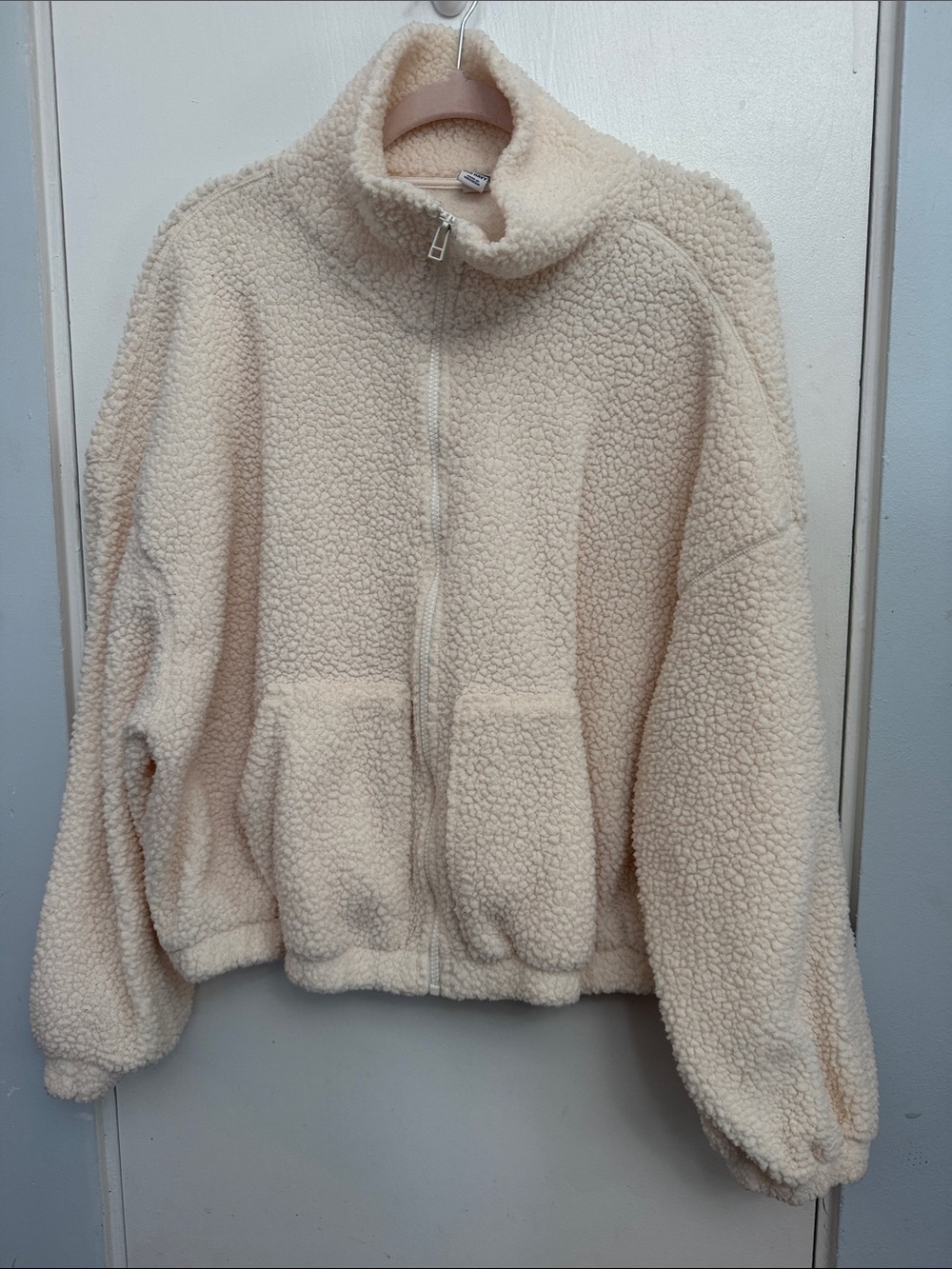 Old Navy Cream Sherpa Full-Zip Jacket